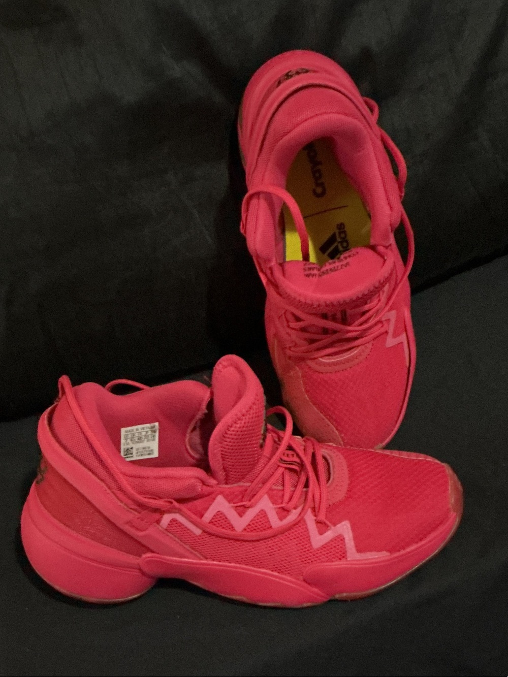 Adidas Kids' Pink Athletic Sneakers great condition size 7 used basketball great